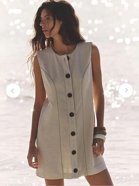 Zara - small - linen beige mini dress - New with Tags